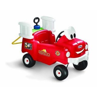 Tikes Classic Spray and Rescue Smiley Face Red Fire Push Truck NEW NIB