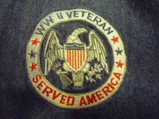 WWII Veteran Served America jean jacket size adut S Small