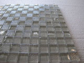 GLASS Mosaic Tile on Mesh kitchen, bathroom walls   LIGHT GREY COLOR