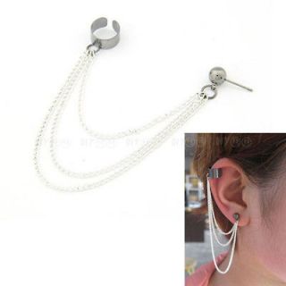 Cool Chain Link Tassels Cartilage Ear Cuff Clip Stud Earring wholesale