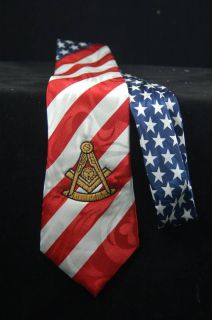 Masonic Flag Tie Brand New Past Master Embroidered