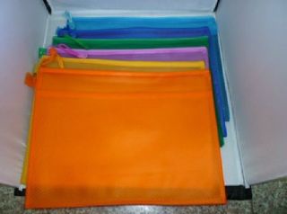 NEW B4 Gridding Waterproof Zip Bag Document Pen File Bag Pocket Folder