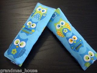 Baby Seat Strap Covers Car Highchair Stroller Blue Owls
