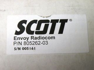 SCOTT ENVOy RADIOCOM 805262 03 For Use with Motorola* Radius* Radio