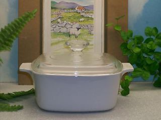 All WINTER WHITE Casserole with Pyrex Glass Lid 1.5 Qt/L A 1 1/2 B