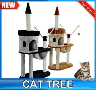 New 2 Color Cat Scratch Tree Condo Post Scratcher Tower With Toys
