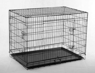 Suitcase 24/30/36/42 /48 Wire Folding Pet Crate Dog Cat Cage LC