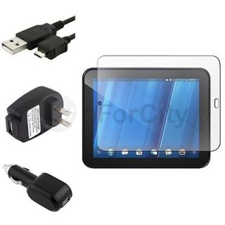 LCD Screen Protector+USB Cable+AC+DC Charger For HP Touchpad