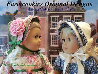 Printed Pattern  American Girl Historical Bonnets / Sewing Pattern for