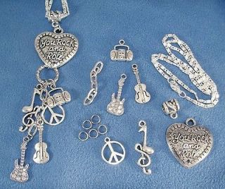You Rock N Roll Guitar Charms Jewelry Making Kit Necklace Chain &/OR