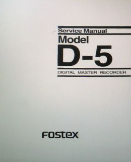 FOSTEX D 5 DIGITAL MASTER RECORDER SERVICE MANUAL BOOK ENG BOUND