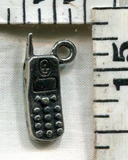 VINTAGE STERLING BRACELET CHARM~3D~A CORDLESS PHONE~SPEND TIME ON ONE