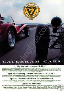Caterham Super 7 35th Anniversary 1992 A3 Retro Poster