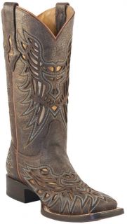 Lucchese Ladies Genuine Calf Cowboy Western Boots Cafe/Gold M3683 All