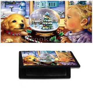 CHECKBOOK cover lab puppy wallet dog art golden retriever painting