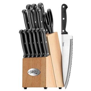 Ginsu 14 Piece Knife Set Block Natural Cutting Chopping Kitchen