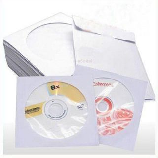 100 Paper CD DVD Flap Sleeves Case Cover Envelopes 5inch