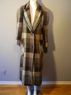 Vintage Coat Simon Chang Alpaca Wool & Leather Over Sized Long Size M