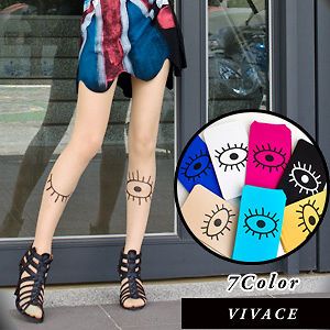 K89 Japan Vivi Magazine Stylish Eyes Tatoo Pattern Pantyhose Stocking