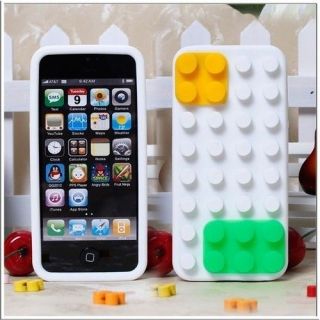 LEGO SILICONE BLOCK SOFT CELL PHONE CASE COVER FOR IPHONE 5   White