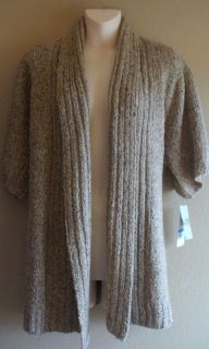 NWT Charter Club Neutral Beige Open front Cardigan Marled knit Large