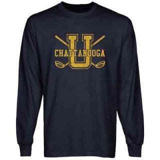 Tennessee Chattanooga Mocs Crossed Sticks Long Sleeve T Shirt   Navy