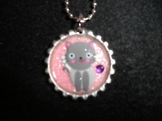 KAWAII CUTSEY CAT BOTTLE CAP NECKLACE