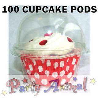 CUPCAKE PODS  Muffin Cake Decorating Holder Dome Case Display Box 85mm