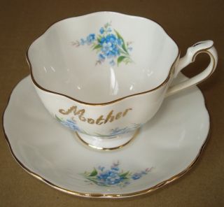Queen Anne Fine Bone China Teacup and Saucer Mother
