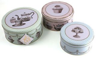 KATIE ALICE Cupcake Couture SHABBY CHIC Cake/Biscuit Tins RETRO NEW