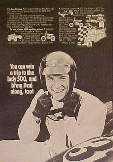 Dan Gurney Race Car Driver 1972 Camaro MPC Plastic Model Toy Kits AD