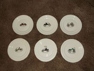 HARKER POTTERY Old Time Automobiles Dessert Bread & Butter Plates B
