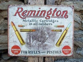 Sign Antique Style Remington Gun Ad Firearms Metal Wall Decor Gift USA
