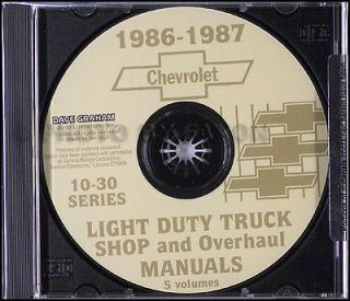 Chevy Truck CD Shop Manual and Wiring Diagrams Pickup Blazer Suburban