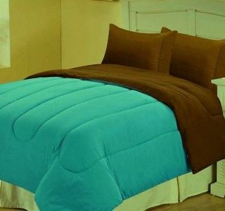 TEAL CHOCOLATE Down Alternative Reversible Comforter   NEW ITEM   Free