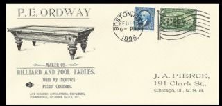 Facsimile of a 1898 Billiard Pool Table Illustrated Ad Envelope
