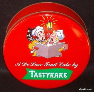 Vintage Tastykake Fruit Cake Tin Carolers Before Zip Code Philadelphia