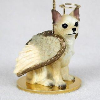 CHIHUAHUA Tan White Dog ANGEL Tiny One Ornament Figurine Statue