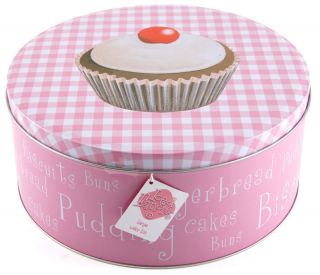 ICED FANCIES Cup Cakes LARGE Metal CAKE Or Biscuit TIN New