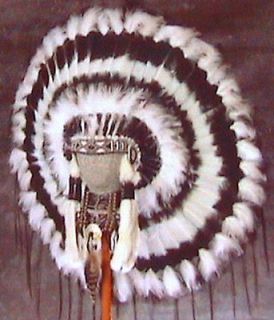 Native American Navajo War Bonnet Headdress 36 diameter SHADOW