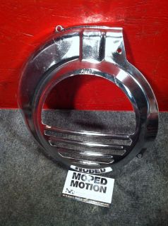CHROME Vespa Scooter Engine Side Fan Cover   Nice @ Moped Motion