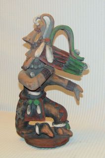 Unique Mayan Aztec Dancer Warrior Clay Pottery Statue Figurine