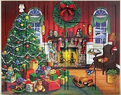 Byers Choice Wooden Fireside Countdown Christmas Advent Calendar AC03