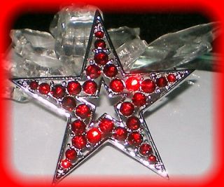 RUBY RED CHRISTMAS STAR PIN/BROOCH~SWA ROVSKI CRYSTAL
