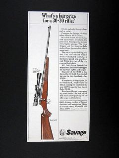 Savage Model 340 V 30 30 Rifle 1966 print Ad advertisement