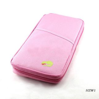 1pc Pink Key Holder Zipper Case Storage Bag Wallet Passport Card Bags