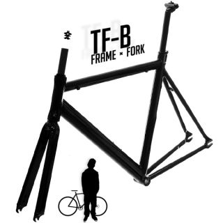 Track Fixie Road Bike Frame with Fork Black 47cm