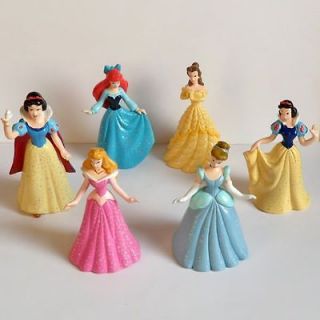 Princesses Cinderella Snow White Figures Toys Doll 6pc Cake Topper
