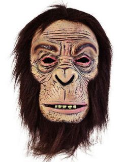 Face Foam Chimp Mask Wig Monkey Gorilla Planet Of The Apes Halloween