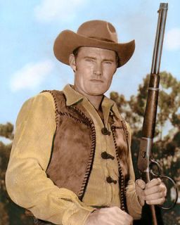 CHUCK CONNORS 2 THE RIFLEMAN 1960 HOLLYWOOD ACTOR 8X10 HAND COLOR